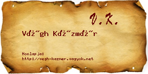 Végh Kázmér névjegykártya