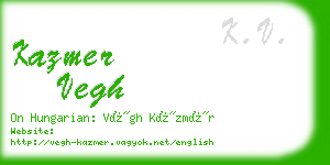 kazmer vegh business card